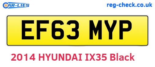 EF63MYP are the vehicle registration plates.