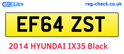 EF64ZST are the vehicle registration plates.