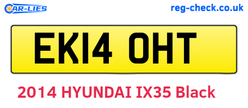 EK14OHT are the vehicle registration plates.