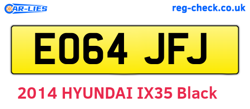 EO64JFJ are the vehicle registration plates.