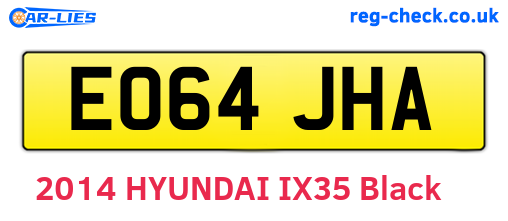 EO64JHA are the vehicle registration plates.