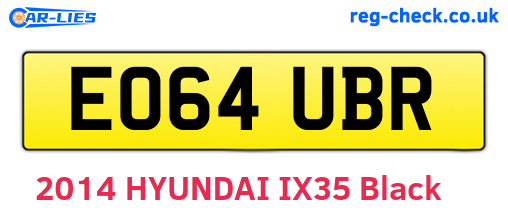 EO64UBR are the vehicle registration plates.