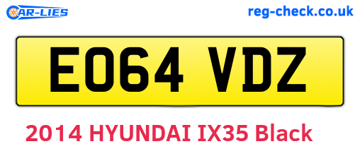 EO64VDZ are the vehicle registration plates.