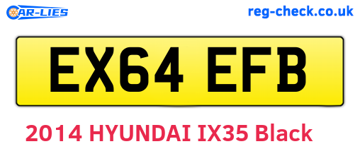 EX64EFB are the vehicle registration plates.