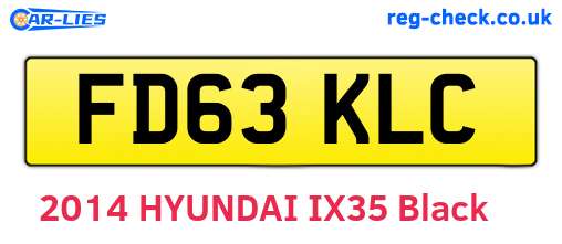 FD63KLC are the vehicle registration plates.
