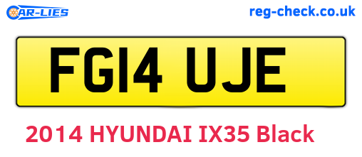 FG14UJE are the vehicle registration plates.