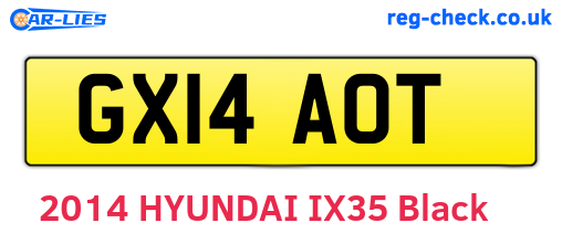 GX14AOT are the vehicle registration plates.