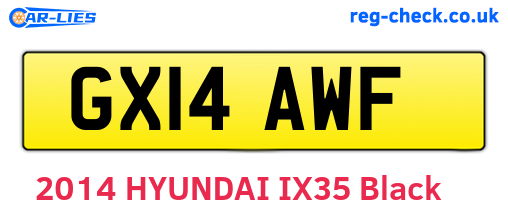 GX14AWF are the vehicle registration plates.