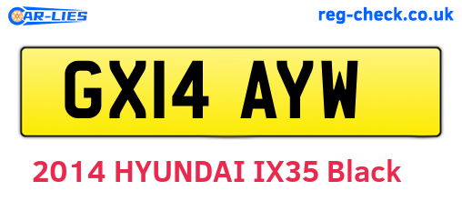 GX14AYW are the vehicle registration plates.