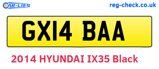GX14BAA are the vehicle registration plates.