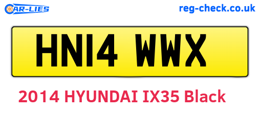 HN14WWX are the vehicle registration plates.
