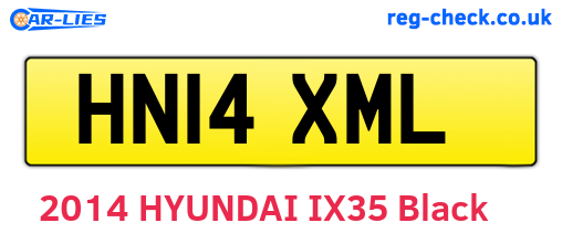 HN14XML are the vehicle registration plates.
