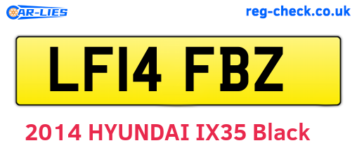LF14FBZ are the vehicle registration plates.