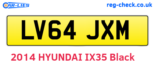 LV64JXM are the vehicle registration plates.