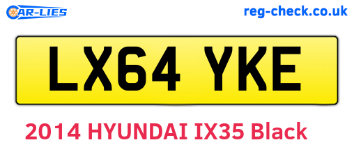LX64YKE are the vehicle registration plates.