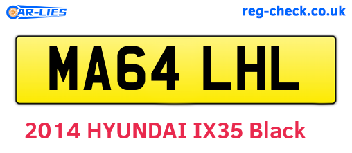 MA64LHL are the vehicle registration plates.