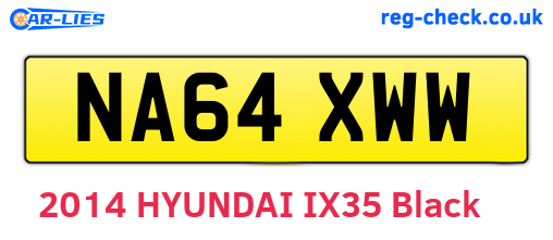 NA64XWW are the vehicle registration plates.