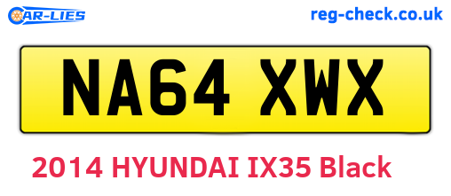 NA64XWX are the vehicle registration plates.