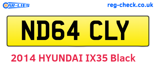 ND64CLY are the vehicle registration plates.
