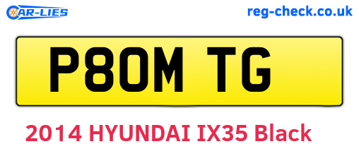 P80MTG are the vehicle registration plates.