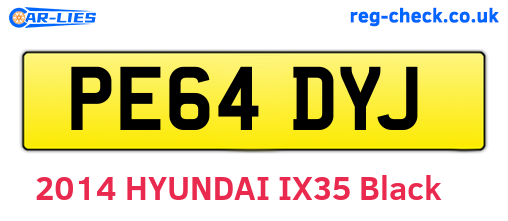 PE64DYJ are the vehicle registration plates.