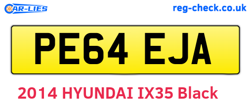 PE64EJA are the vehicle registration plates.