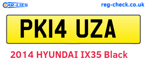 PK14UZA are the vehicle registration plates.