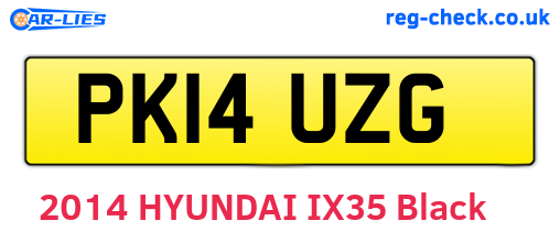 PK14UZG are the vehicle registration plates.