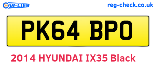 PK64BPO are the vehicle registration plates.