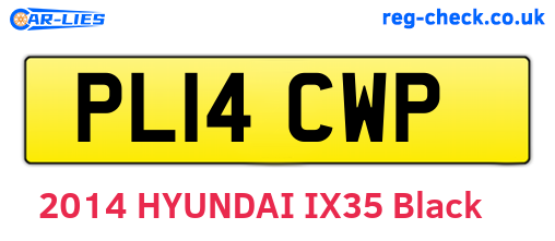 PL14CWP are the vehicle registration plates.