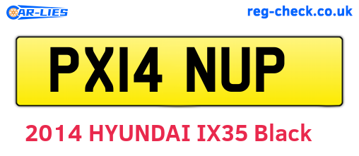 PX14NUP are the vehicle registration plates.