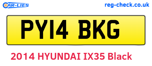 PY14BKG are the vehicle registration plates.