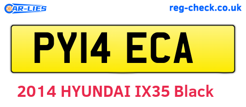 PY14ECA are the vehicle registration plates.