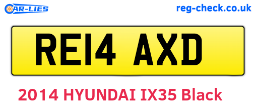 RE14AXD are the vehicle registration plates.
