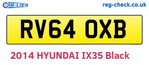RV64OXB are the vehicle registration plates.
