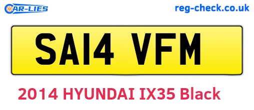 SA14VFM are the vehicle registration plates.