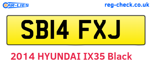SB14FXJ are the vehicle registration plates.