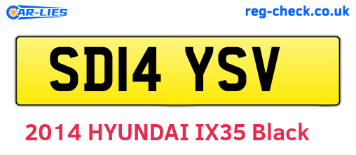 SD14YSV are the vehicle registration plates.