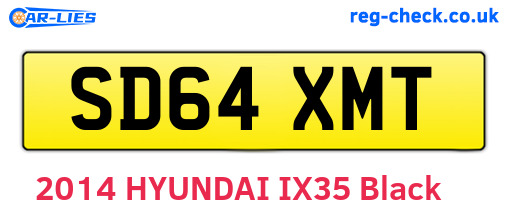SD64XMT are the vehicle registration plates.