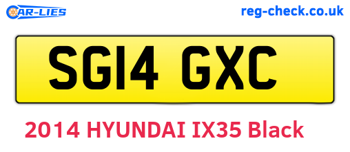 SG14GXC are the vehicle registration plates.
