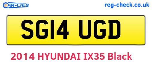 SG14UGD are the vehicle registration plates.