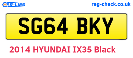 SG64BKY are the vehicle registration plates.