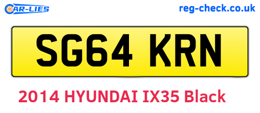 SG64KRN are the vehicle registration plates.