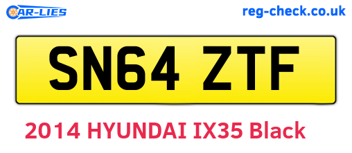 SN64ZTF are the vehicle registration plates.