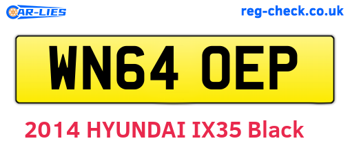 WN64OEP are the vehicle registration plates.