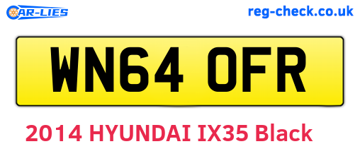 WN64OFR are the vehicle registration plates.