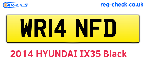 WR14NFD are the vehicle registration plates.