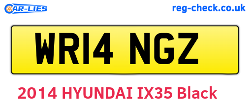 WR14NGZ are the vehicle registration plates.