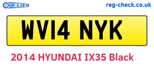 WV14NYK are the vehicle registration plates.