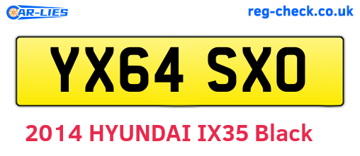 YX64SXO are the vehicle registration plates.